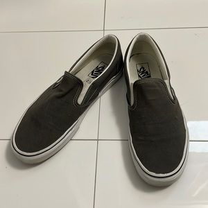 Vans 10.5 mens gray slip ons